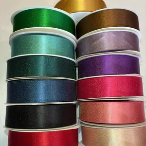 1.5" GLITTER Double-faced Satin Ribbon - 50 yards