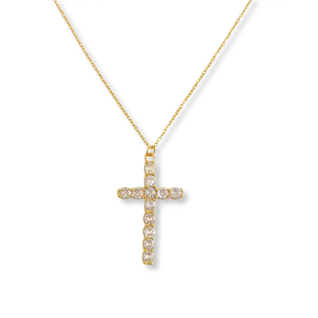 Cross CZ Necklace Waterproof