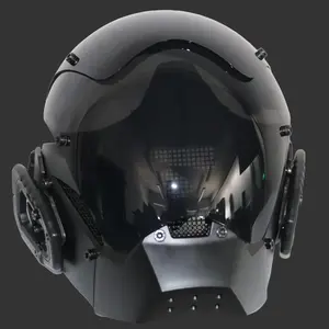 COSTRIBE Futuristic Mecha Full Face Mask,Halloween Mask, Adjustable Lightweight Punk Headgear for Halloween Rave Outfits Durable High Quality TPU gas mask outdoorfun Santa Claus Role