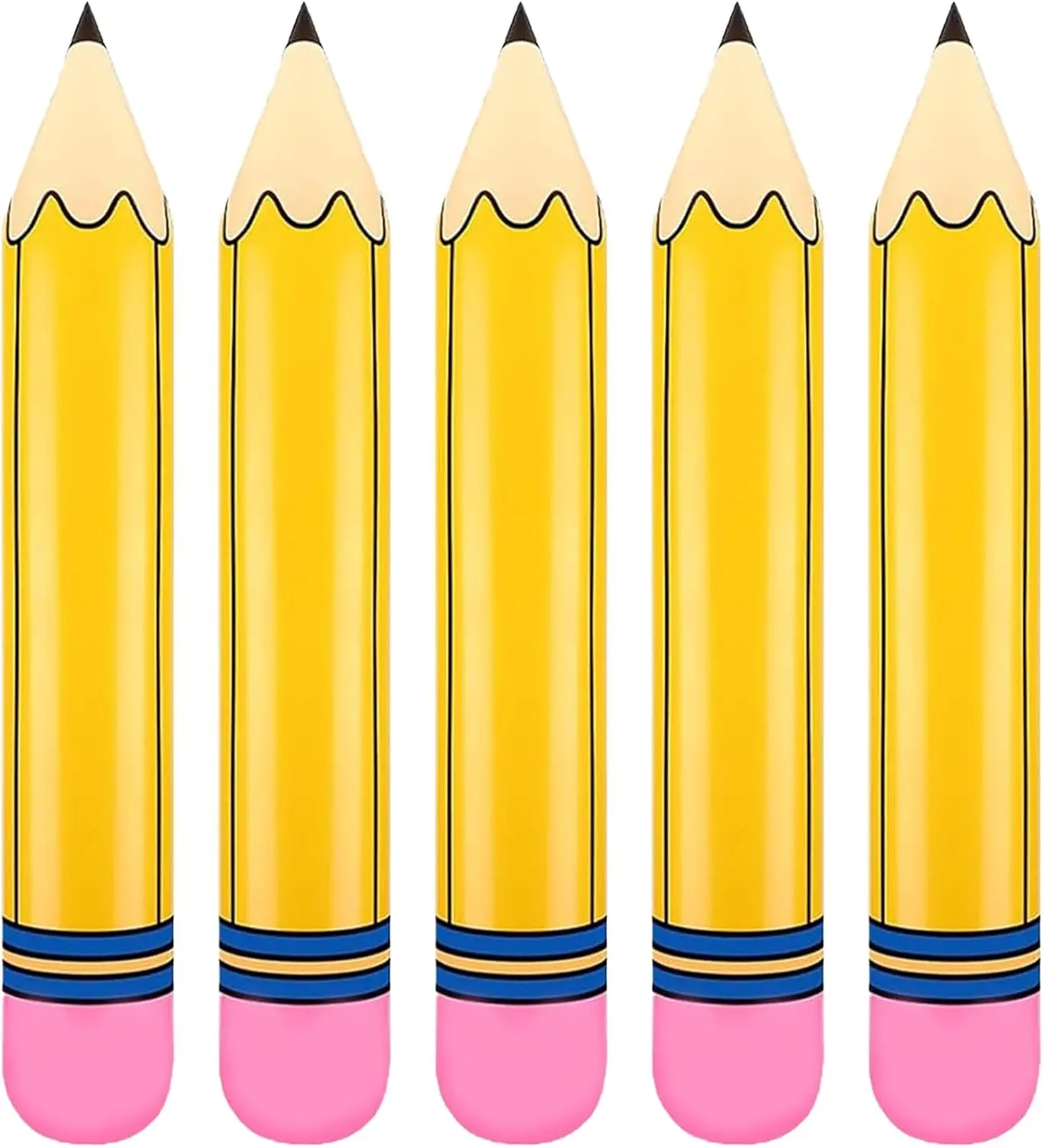 Large Pencil Balloons 27’’ Inflatable Pencil Back to School Decorations Giant Yellow Crayon Balloons for Classroom Garden Hanging Photo Prop Birthday Party Favor 2PCS
