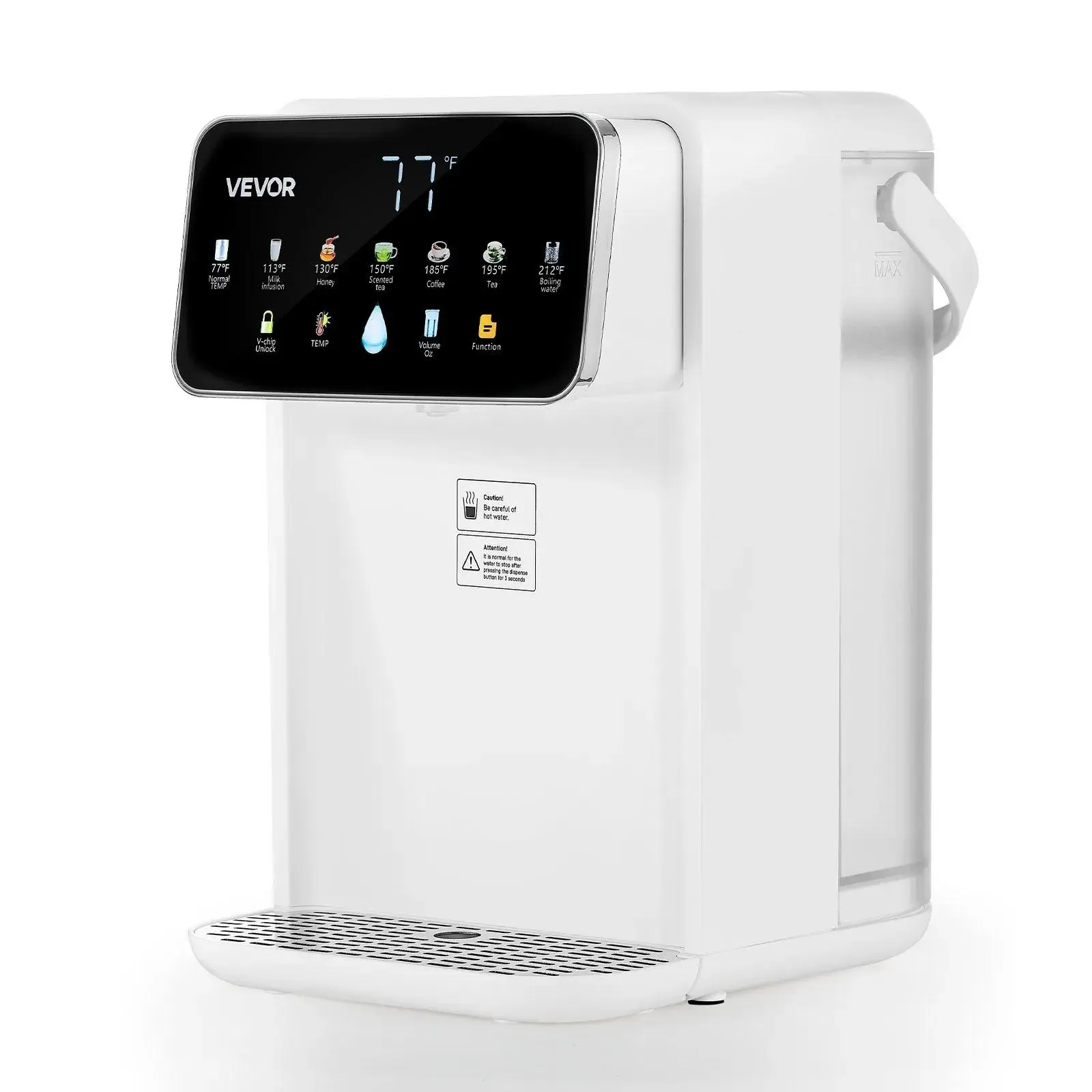 【Summerfinds】VEVOR Instant Hot Water Dispenser,  Countertop Boiling Water Dispenser with Adjustable 7 Temperatures & 7 Water Volumes, 118oz Removable Water Tank, Quick Heating with Touchscreen & Child Lock for Home
