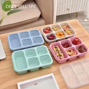 Portable Snack Box with Lid, Leak-Proof Food Storage Container, Snack Containers, Ideal for Work, Travel, Camping, Picnic, Perfect Christmas Gift