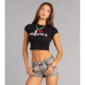 I Love Tequila Cropped Baby Tee