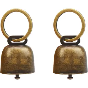 Bouclel 2 pack Pet Bells for Dog Collar Charms,Suitable for Pet Pendant Accessories Decorative Bells Dog,Charm withAnti Lost Training for Collars(Bronze large size)