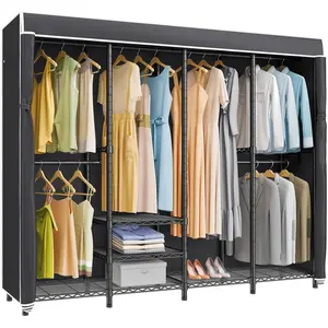 VIPEK V40C Covered Portable Wardrobe Freestanding Closet Organizer, No Drill Heavy Duty Clothing Rack with Black Oxford Cover, Closet System for Bedroom Storage Modern Organization