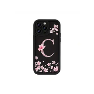 Flower Letter C Pattern, New Black Angel Eye Ladder Mobile Phone Case, Interesting Personality And Chic, Simple And Fashionable  Men And Women Gift Mobile Phone Case Suitable For Iphone