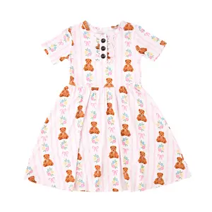 Gillian TUTU DRESS for Little Cuties Super Soft Bamboo Viscose Stretchy & Breathable Ruffle Button Placket 18-24m 2t/3t 4t 5t 6 7 8
