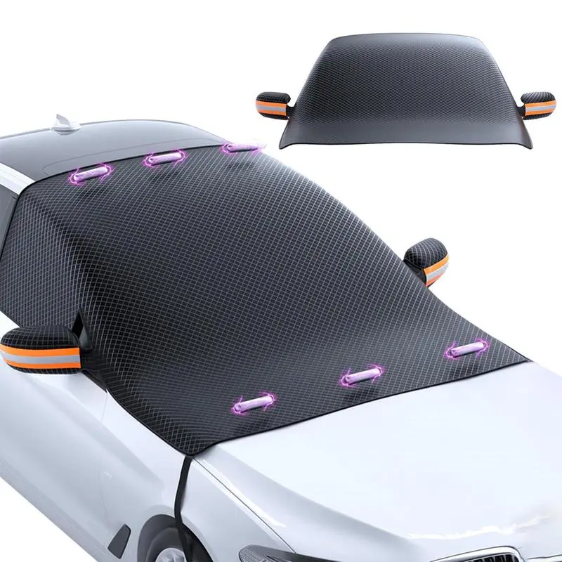 Car Half Cover UV Sunshade (4, 117*253cm) - Durable and Reliable Bug&Hood Auto Accessory, Blocks Heat/Ice, Fits Windshield/Windows, All-Season Protection for Hot Weather Outdoor Parking