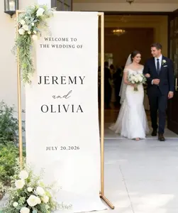 Fabric Wedding Welcome Sign，Personalized Wedding Welcome Sign, Fabric Sign, Custom Linen Wedding Signs，Linen Wedding Sign，Wedding banner