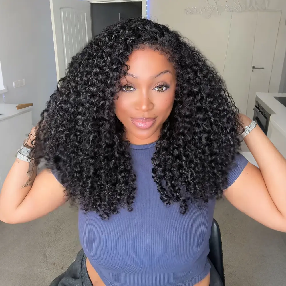 4C Curly Edges Ready to Go Glueless Lace Front Wigs Human Hair Pre Cut Pre Bleached 8x5 Closure Wig 220% Density Human Hair Wig Pre Plucked 13x4 Lace Frontal Wigs With Natural Hairline #Tiktokdealsforyoudays