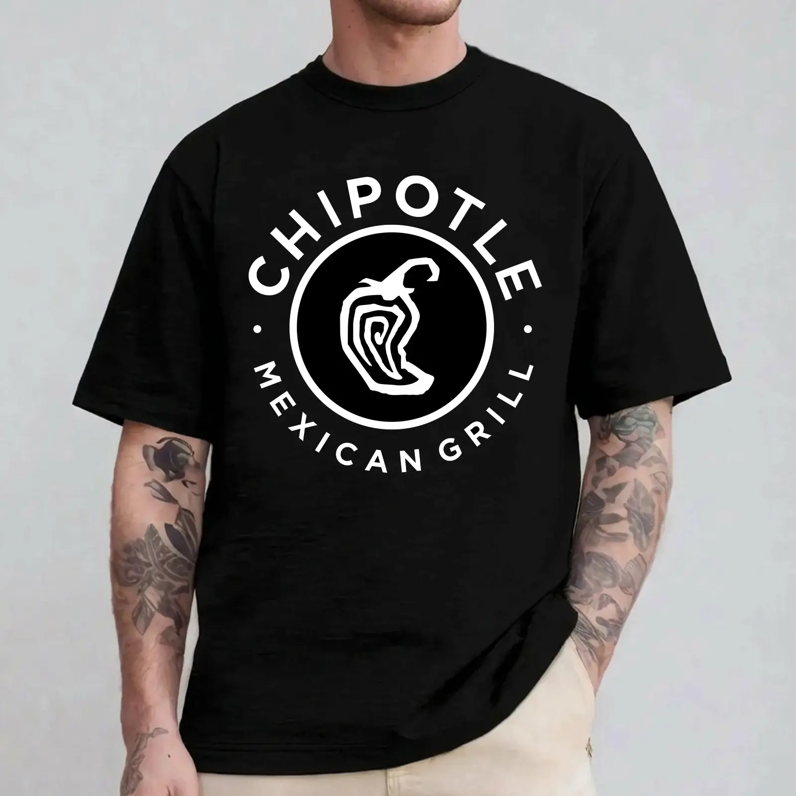 Chipotle Mexican Grill Logo Graphic Tee, Minimal Fast Food Burrito Bowl Shirt, Restaurant Lover Gift for Men Women