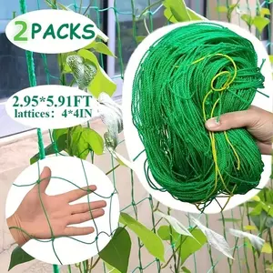 Climbing Net Set, Durable Tomato Cucumber Bean Plant Support, Vertical Garden Space Saving Design, Easy Install Hooks Included, Trellis Net