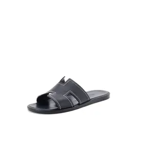 Pre-owned Hermes Men's Izmir Slide Sandals Leather by Rebag