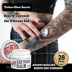 Velvetix  Aftercare 5oz  Balm, Heals + Protects New  and Rejuvenates Older  - 100% Vegan Cream No-Petroleum tattoo