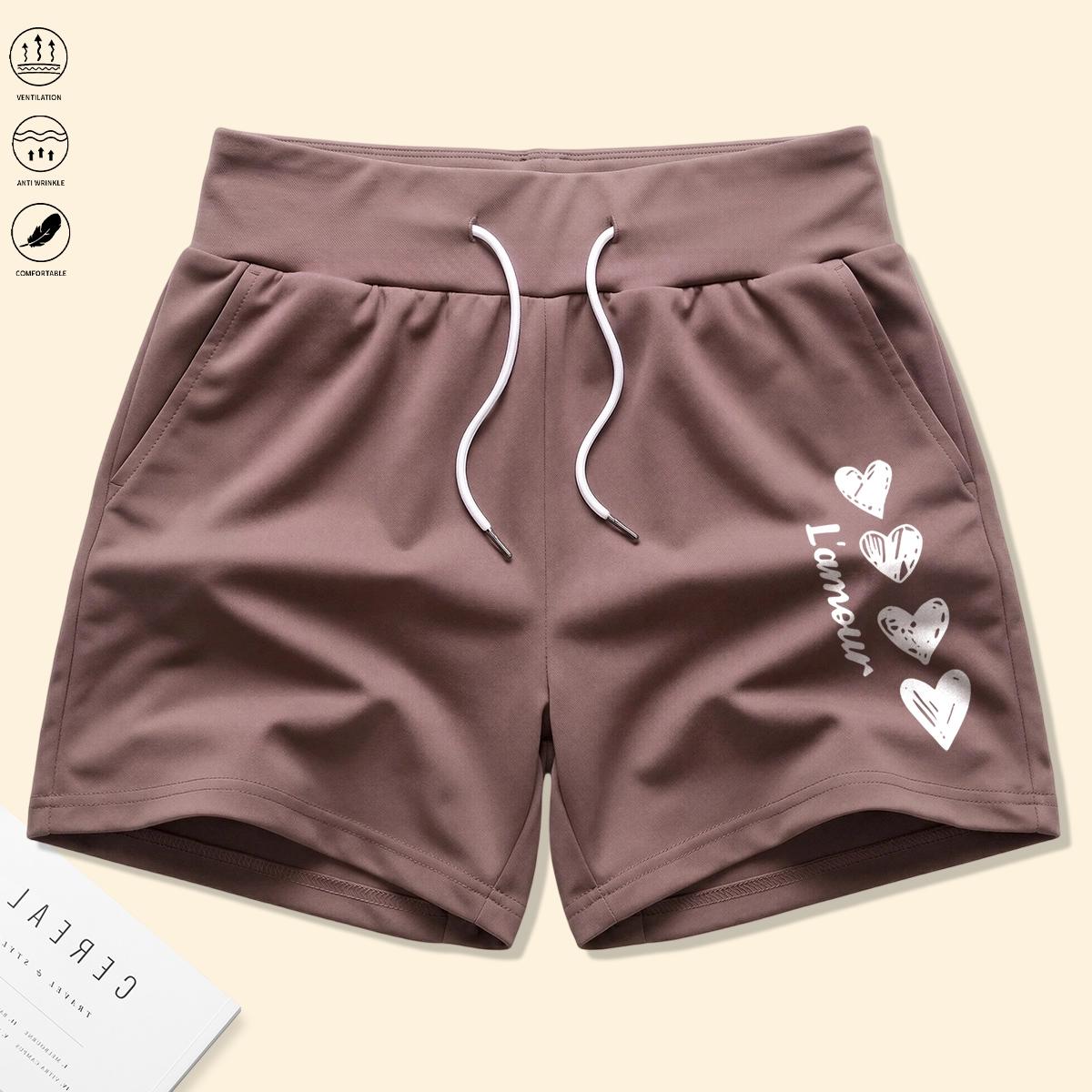 Set of 4 women’s shorts featuring drawstring and elastic waistband, adjustable fit, comfortable fabric—ideal for beach vacations, gym workouts, and home wear. Summer shorts, women’s shorts.