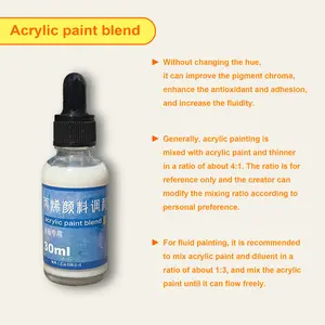 Acrylic Paint Mixture 30/100ml for Paint by Numbers Fluid & Wet Painting Ideal for Creative Art Projects