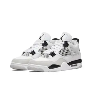 Retro Mid-Top Basketball Shoes in White, Grey, and Black with Breathable Mesh Panels