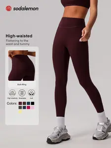 Women's Solid High Waist Sports Leggings, High Waisted Leggings, Casual Comfy Breathable Skinny Pants for Yoga Gym Workout Running, Ladies Sportswear for All Seasons, Womenswear