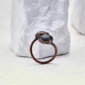 3-Crystal Ring: Labradorite, Rose Quartz & Green Aventurine | Starlight Protection + Love-Attracting + Wealth-Bringing | Hand-Inlaid | Retro Color Block | Natural Gemstone Jewelry【PS.1.41 LIVE】