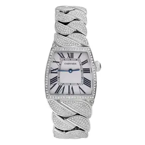 Cartier La Dona W660022I Yellow Gold Diamond-Set 33MM Quartz White Dial Ladies Watch WHT030801