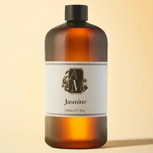 500ML Jasmine Scented Water-Based Aromatherapy Essential Oil, No Fire Aromatherapy Refill, 15% Fragrance Concentration, Suitable for Wicks and Humidifiers