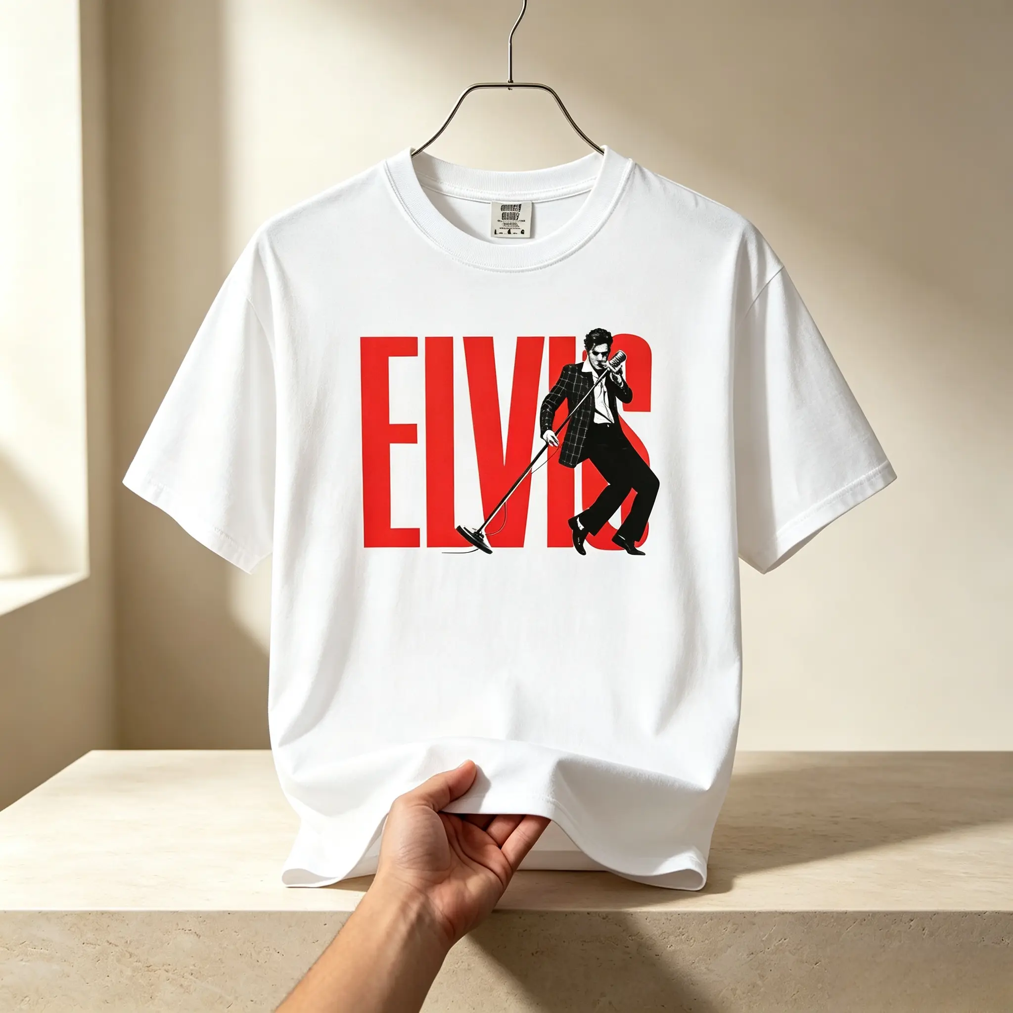 Men's Unisex Vintage Elvis Presley Rock And Roll Graphic Short-Sleeve Cotton T-Shirt, Retro Music Fan Classic Rock Casual Tee For Men Women sohochic