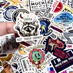 130PCS Funny Saying Sticker Pack – Snarky & Sarcastic Bold Humor Vinyl Stickers with Laser Holographic Sparkle, Waterproof Meme Decals for Laptop, Computer, Water Bottle, iPad, Phone Case, Car Bumper & Folding Chairs