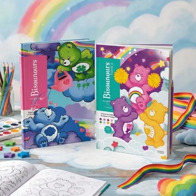 [Combo 2 book] Les Bisounours Disney Coloring Book, Adult Color by Number, Creative Art Activity, Gift Book for Coloring Fans