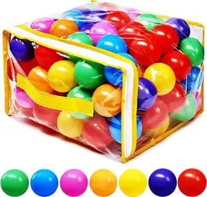 50-Piece Colorful Ball Pit Balls for Kids — BPA-Free, Crush-Proof, Non-Toxic Plastic Balls with Reusable Net Bag — Ideal for Play Tents, Parties & Christmas Gifts
