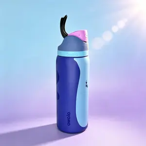 Stylish Owala FreeSip Insulated Stainless Steel Vacuum Flask, 32 Oz BPA-Free Sports Drinkware with Straw, Portable for Travel, Stitch Blue summerwins