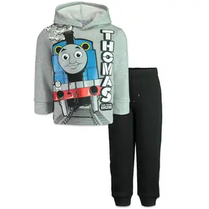 Thomas & Friends Tank Engine Toddler Boys Fleece Pullover Hoodie & Pants Grey / Black 2T