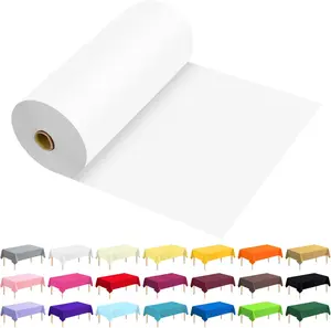 54 Inch X 300 Feet Plastic Table Cover Roll Premium Disposable Plastic Tablecloth for All Type/Shape Tables| Picnic, Party, Banquet, Birthdays, Weddings (White, 54 Inch X 300 Feet)