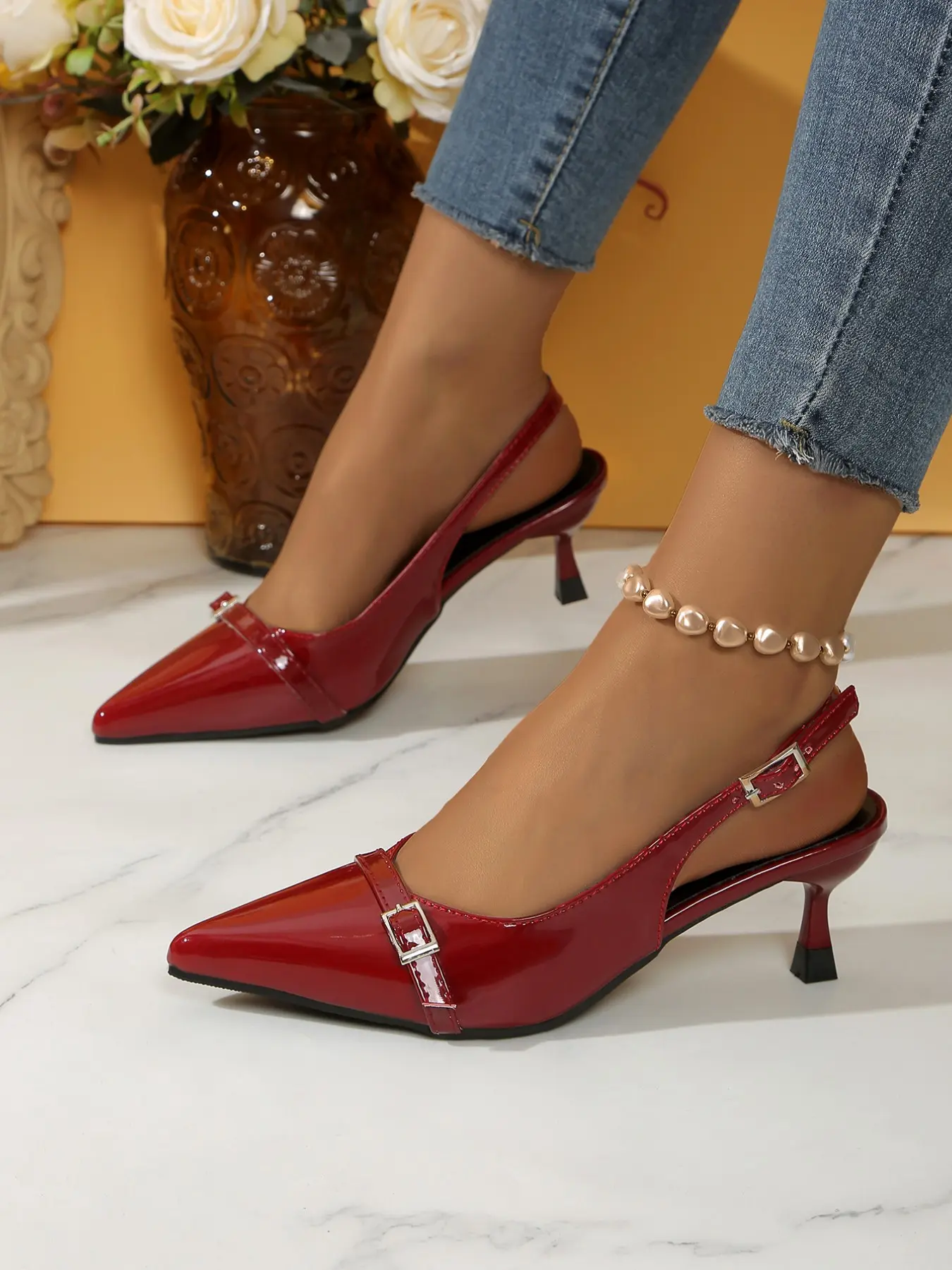 Summer fashion pointed thin heeled sandals for women, with trendy and fashionable rivet design, suitable for daily outings, dates, parties, weddings, and various occasions, Party Footwear, Trending Sandals, Classy Sandals