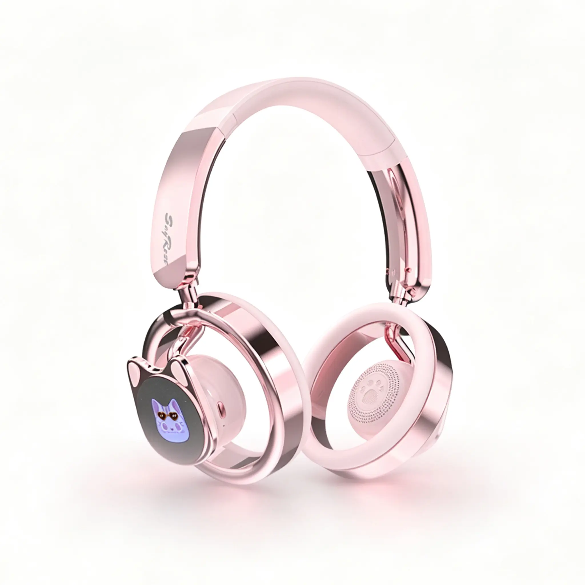 SayRose Cat Ear Wireless Bluetooth Headphones,Bluetooth 5.3 Over-Ear Headset with Starry LEDLights, ENC Mic, Up to 40H Music Playtime, SoftEar Cushions, Type-C Charging, Lightweight PinkHeadphones for Music, Calls, iOS & Android