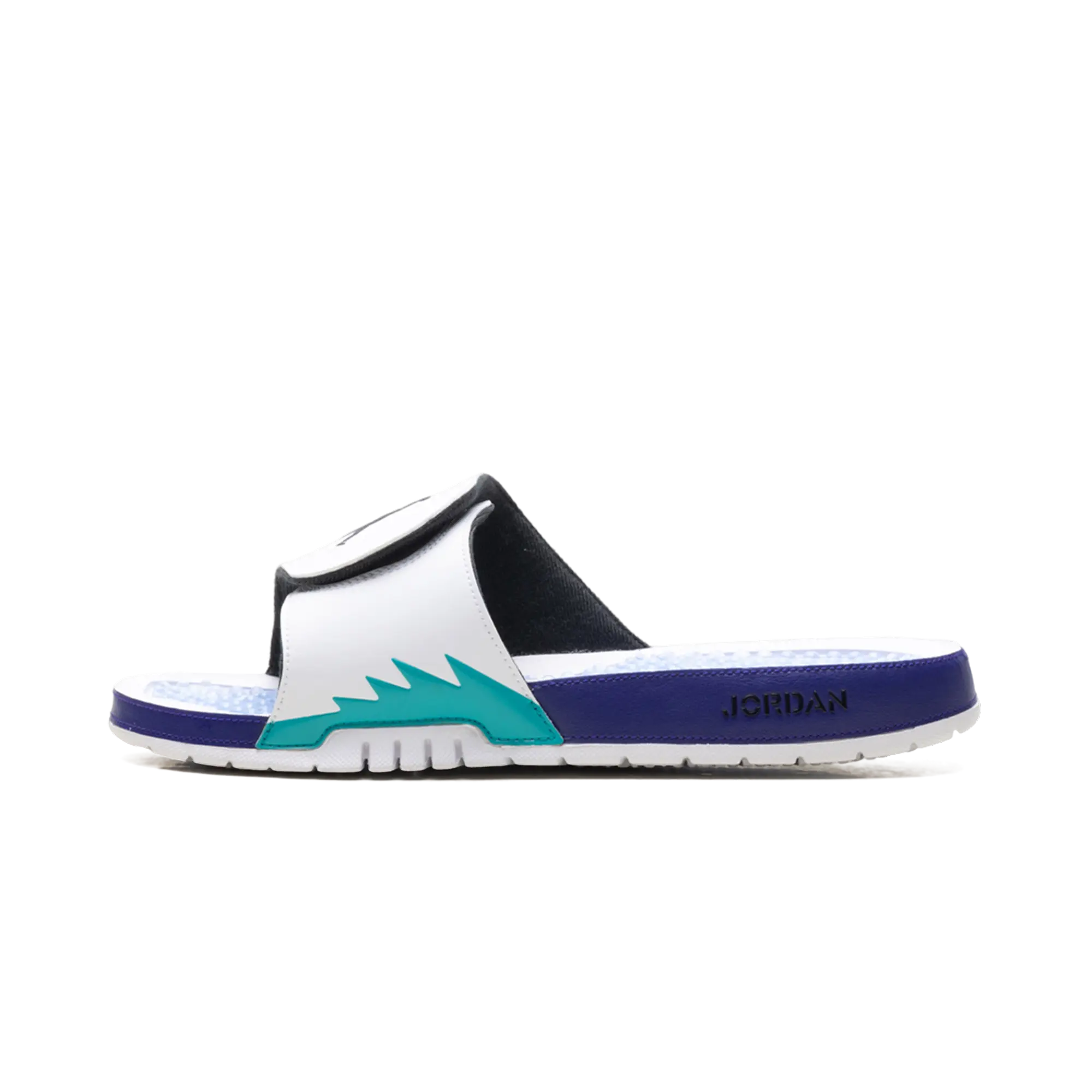 Jordan Hydro 5 Retro Slide "White New Emerald Grape Ice Black" 555501 103