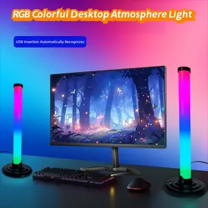 Smart RGB Ic LED Desk Lamp, Remote Control Gaming Atmosphere Light, Music Rhythm Lighting, APP Control, Dimmable, 360 Degree Color Changing