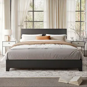 MUTICOR Full/King/Queen Bed Frame Size Upholstered Platform Bed Frame with Line Fabric & Adjustable Headboard,【Frame Only No Mattress】 Wood Slats Support,No Box Spring Needed#TikTokShopBlackFriday #ChristmasGifts