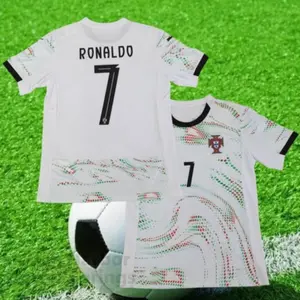 2526 Portugal National Team Away White No. 7 Cristiano Ronaldo Short Sleeve Jersey Soccer Jerseys
