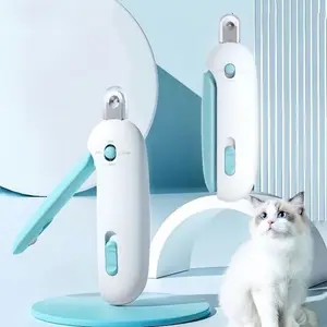Cat Nail Clipper with 4-Size Adjustable Trimming Hole & Hidden Nail File | Safe Toenail Trimmer for Kittens & Indoor Cats | Anti-Splash Claw Cutter Paw Trimmer for Pet Grooming