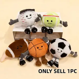 Plush Ball Toys, Football, Basketball, Tennis, Golf & Rugby Pendant Keychains, Backpack Charms, Birthday Gifts
