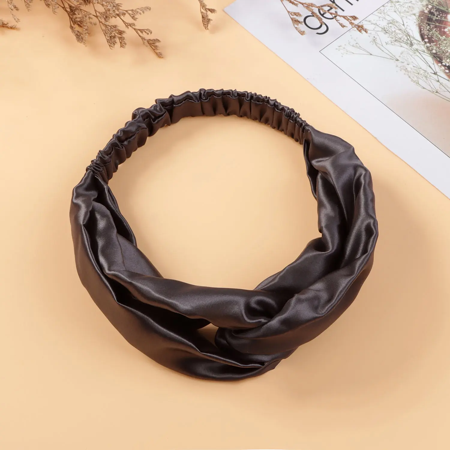 Twist Style Silk Headband with Elastic Band (Available Monday 12/16)