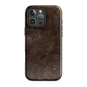 ESPRESSO Phone Case Brown Marble Pattern Neutral Aesthetic Chic Tough Case for iPhone Samsung Google Pixel Polycarbonate TPU Impact Resistant Glossy Finish