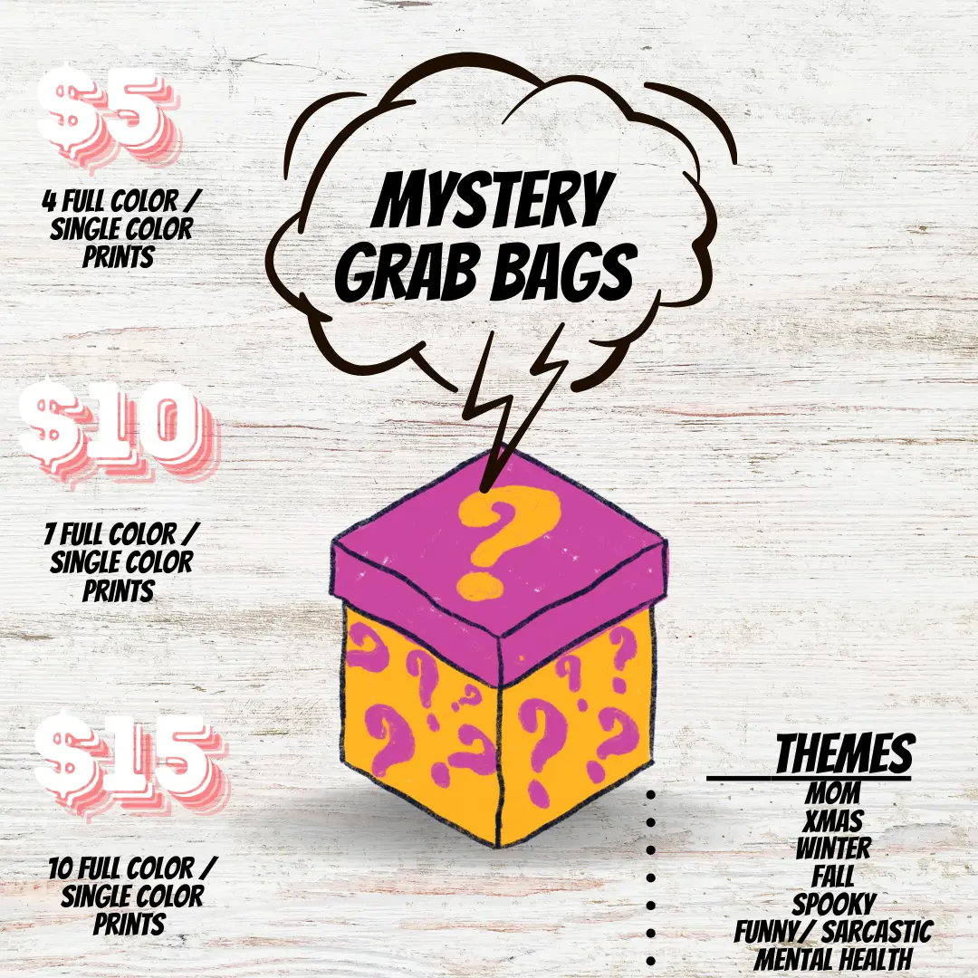 Mystery packs Screen print transfers, full color and single color