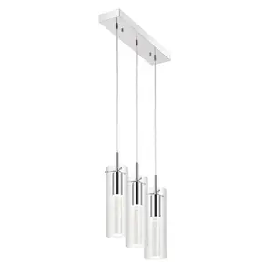 JONATHAN Y Mium Modern Style Iron/Crystal/Glass Integrated LED Linear Pendant