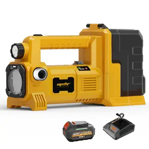 Mellif Brushless Water Transfer Pump Compatible with Dewalt 20V Battery, 500GPH Cordless Transfer Pump Self Priming Pump w/ 2 2.0Ah Battery and 1 Charger Industrial Yellow