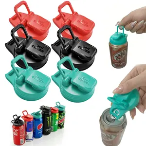 6-pack 2-in-1 Soda Can Lids & Soda Can Openers Reusable BPA-Free Can Covers for Soda,Beer & Energy Drinks,Helps Open and Keep Drinks Fresh & Clean