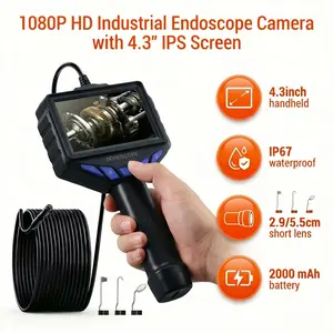 Single/Dual Lens 1080P HD Endoscope Borescope Camera with 8 Adjustable LED Light Semi-rigid Cable, IP67 Waterproof 8.0mm Snake Camera, Multifunctional Inspection Tools for Car, Sewer, Plumbing, Home Appliance, Handheld Borescope Gadgets