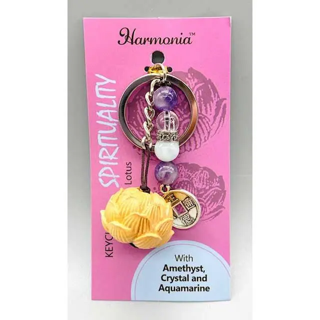 Lotus Flower Keychain — Buddhist Symbol of Renewal &amp; Spiritual Growth