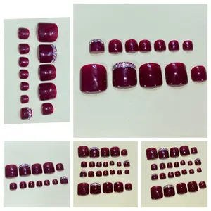Wm-24pcs Toe Nail Stickers, Removable Foot Nails Decorations, Easy Application, Reusable & Durable Design