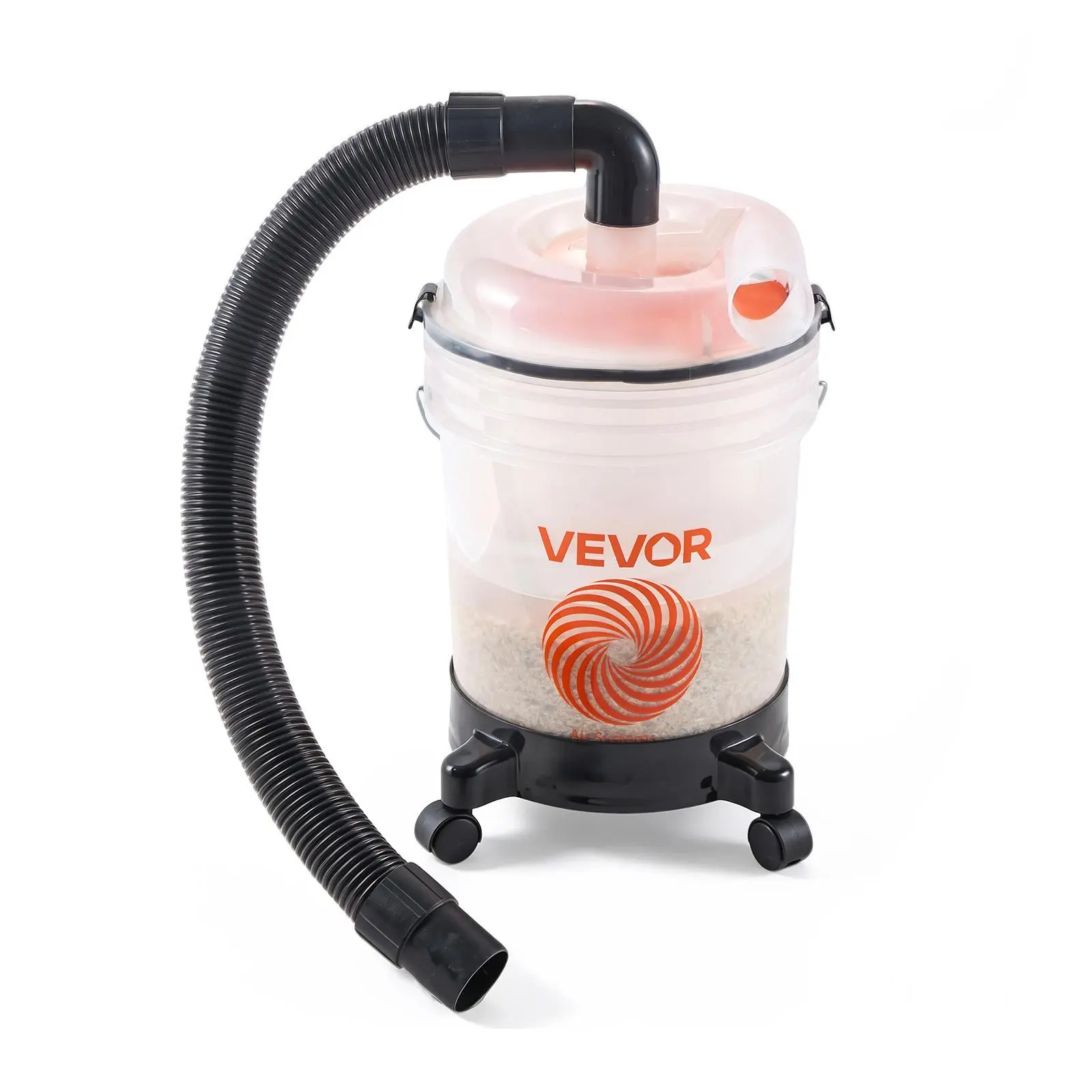 VEVOR Cyclone Dust Separator Kit, 5 Gallon Bucket Compact Dust Collector, 2 & 2-1/2 inch for Woodworking & Shop Wet/Dry Vacuums, with 3ft Hose, Elbow Adapter, Portable Casters, Translucent PP